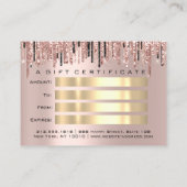 Certificat cadeau Rose maquillage Eyelash ongs de (Dos)