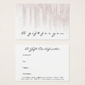 Certificat cadeau Rose maquillage ongles de cheveu (Devant & derrière)