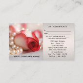 Certificat Cadeau Rose Romantique et Perles (Dos)