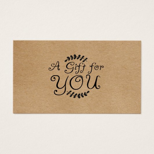Certificat cadeau Rustic Kraft (Devant)