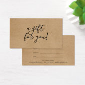 Certificat Cadeau Script Hearts Kraft Rustique (Bureau)