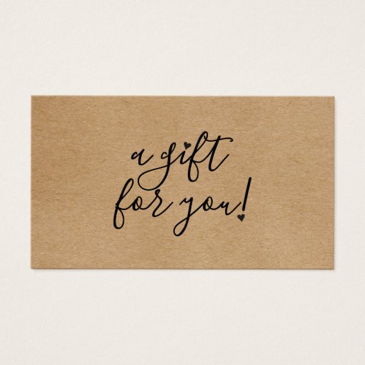 Certificat Cadeau Script Hearts Kraft Rustique (Devant)