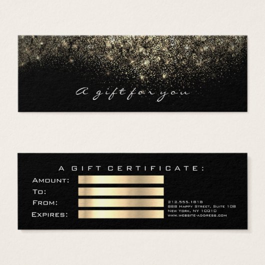 Certificat cadeau Sepia Gold Lashes Maquillage (Devant & derrière)