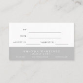 Certificat cadeau simple Coeur rose blanc (Dos)