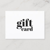 Certificat Cadeau Simple Élégant Beauté Noir Blanc (Devant)