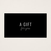 Certificat Cadeau Simple Élégant Noir et Blanc (Devant)