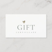 Certificat cadeau simple en argent pour le coeur (Devant)