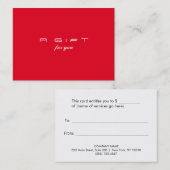 Certificat cadeau simple et moderne Red Holiday (Devant / Derrière)