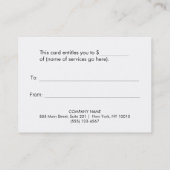 Certificat cadeau simple et moderne Red Holiday (Dos)