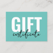 Certificat Cadeau Simple Minimal Entreprise (Devant)