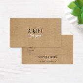 Certificat-cadeau simple moderne rustique Kraft (Bureau)