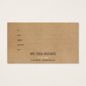 Certificat-cadeau simple moderne rustique Kraft (Dos)