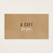 Certificat-cadeau simple moderne rustique Kraft (Devant)