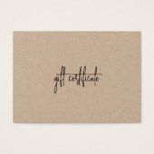 Certificat cadeau simple Rustic Business Logo (Devant)
