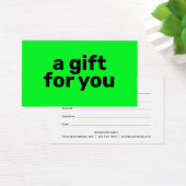 Certificat Cadeau Simple Vert Clair Gras Moderne (Bureau)