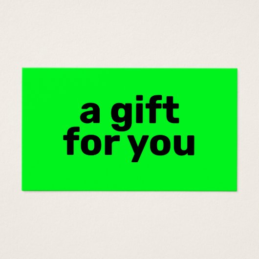 Certificat Cadeau Simple Vert Clair Gras Moderne (Devant)