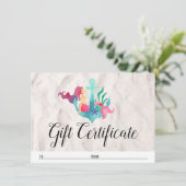 Certificat cadeau Sirène sur carte nautique Ancre (Debout devant)