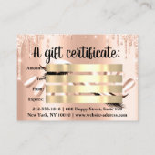 Certificat Cadeau Spa cheveux Nails Luxury Blush D (Dos)