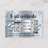 Certificat Cadeau Spa de cheveux Nails Luxury Blue (Dos)