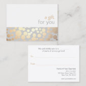 Certificat cadeau Spa et or et gris Salon (Devant / Derrière)