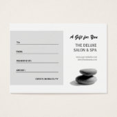 Certificat cadeau spa Stones (Devant)