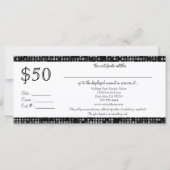 Certificat cadeau Sparkle & Shine : Carte Rack (Dos)