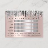 Certificat Cadeau Styliste Rose Siver Ciseaux (Dos)