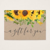 Certificat cadeau Sunflower Kraft pour petites ent (Devant)
