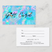 certificat cadeau texture opale bleu pastel (Devant / Derrière)