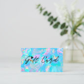 certificat cadeau texture opale bleu pastel (Debout devant)