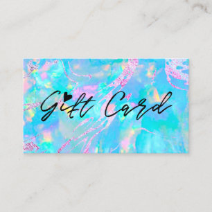 certificat cadeau texture opale bleu pastel