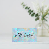 certificat cadeau texture opale bleue (Debout devant)