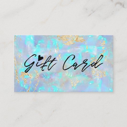 certificat cadeau texture opale bleue (Devant)