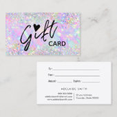 certificat cadeau texture opale pailletée (Devant / Derrière)