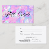 certificat cadeau texture opale rose violet (Devant / Derrière)