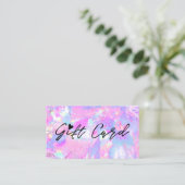 certificat cadeau texture opale rose violet (Debout devant)