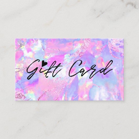 certificat cadeau texture opale rose violet (Devant)