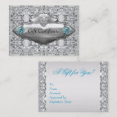 Certificat Cadeau Tulle Bleu Élégant (Devant / Derrière)