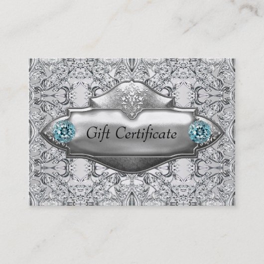 Certificat Cadeau Tulle Bleu Élégant (Devant)