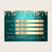 Certificat cadeau Turquoise Gold DripEyelash cheve (Dos)