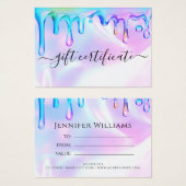 Certificat Cadeau Vernis Holographique à Effet de  (Devant & derrière)