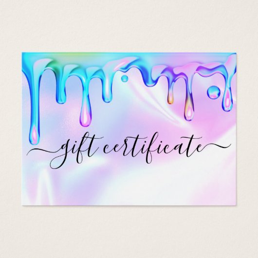 Certificat Cadeau Vernis Holographique à Effet de  (Devant)