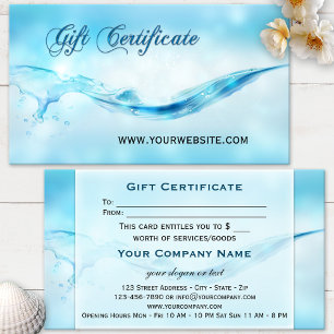Certificat Cadeau Water Splash Spa