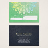 Certificat cadeau YOGA Studio Gold Mandala Fleurs (Devant & derrière)