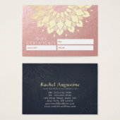 Certificat cadeau YOGA Studio Gold Mandala Fleurs (Devant & derrière)