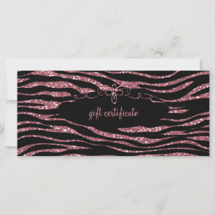 Certificat Cadeau Zèbre Rose : Carte Rack