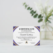 Certificat d'appréciation de reconnaissance des em (Debout devant)