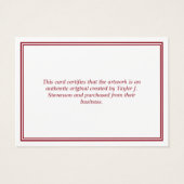 Certificat d'authenticité blanc Crimson (Dos)