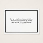Certificat d'authenticité noir blanc (Dos)