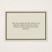 Certificat d'authenticité non blanc et Brown (Dos)